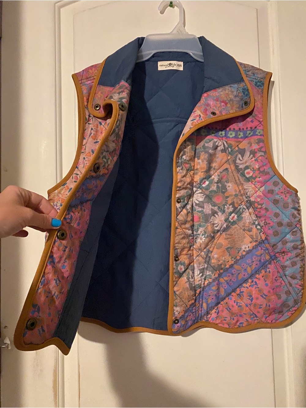 NATURAL LIFE Quilted Jacket in Dusty Blue - Picture 4 of 4